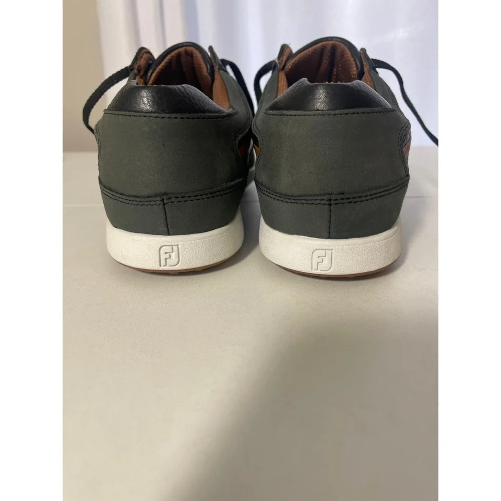 FootJoy Contour Casual Men's Golf Shoes Black Charcoal Leather Spikeless 54363
